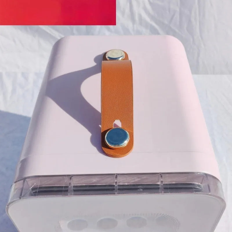 Beauty mini refrigerator with transparent door in pink, black, or white colours for car and home use