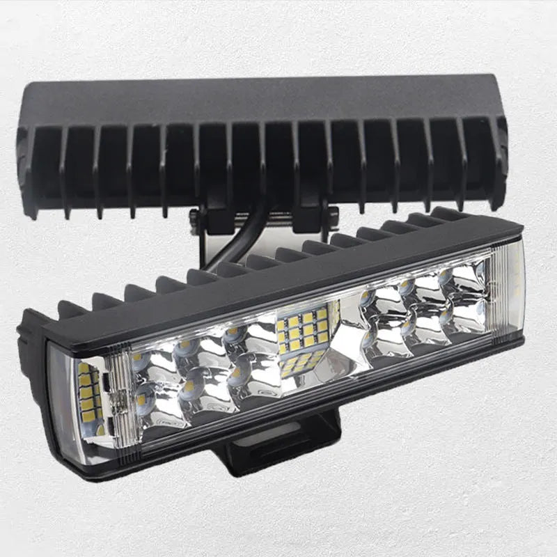 7-inch straight line LED work light with black aluminium housing for automotive workshop use