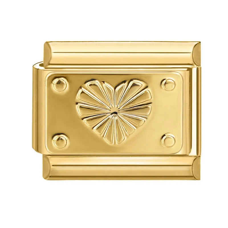 DIY light luxury creative Italian bracelet accessory pendant stainless steel 1x0.9cm drip oil finish gold background