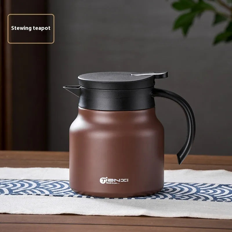 800ml ceramic teapot kettle with tea water separation, braised teapot style in black or brown