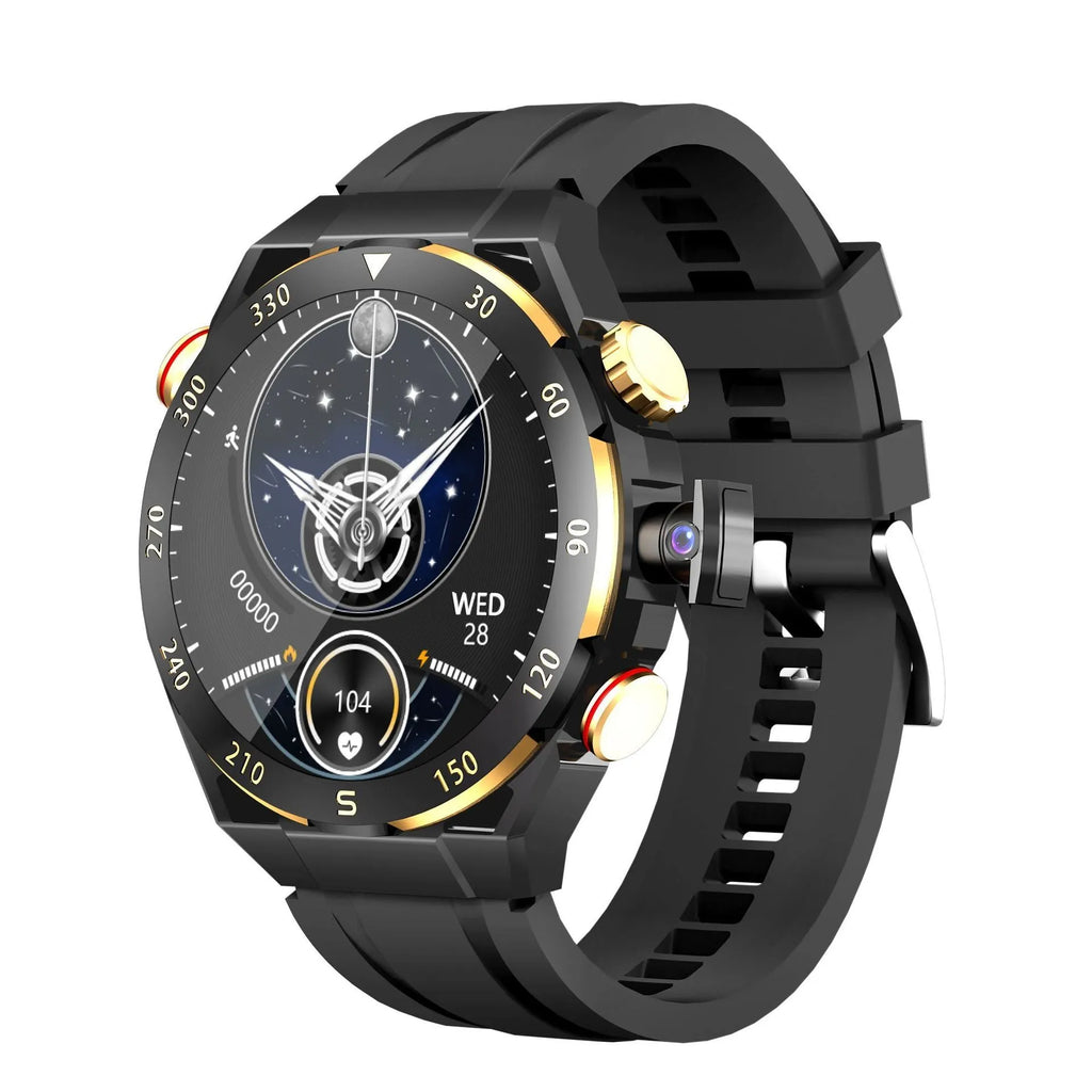 WS10 smart watch with black strap and AMOLED screen showing heart rate monitoring interface