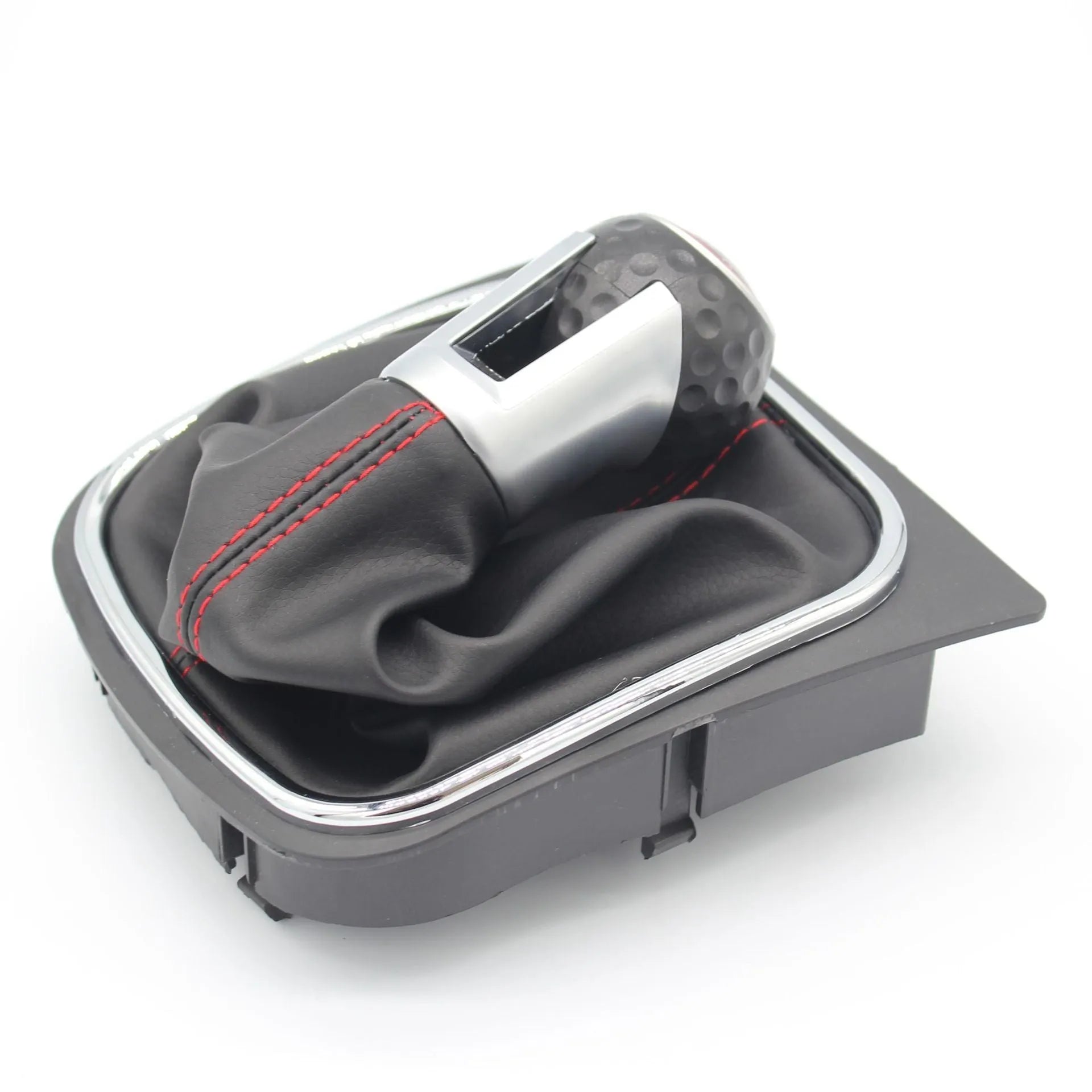 Black manual gear lever handball shift head replacement for Volkswagen Golf 5 6 7 with dust boot.