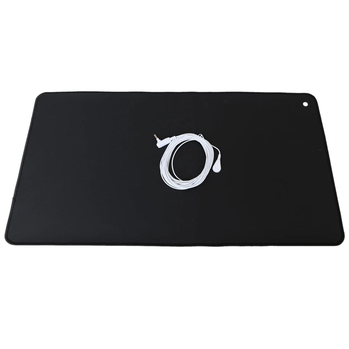 Black 40x60cm grounding conductive leather yoga mat with conductive PU surface and EU plug option