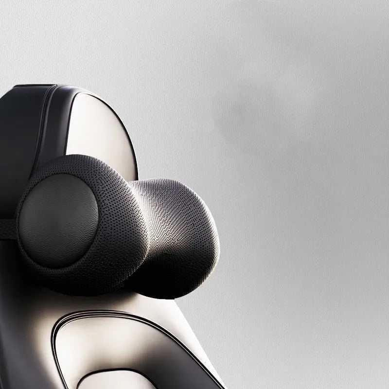 Memory cotton car massage cushion on a car seat in classic black colour.