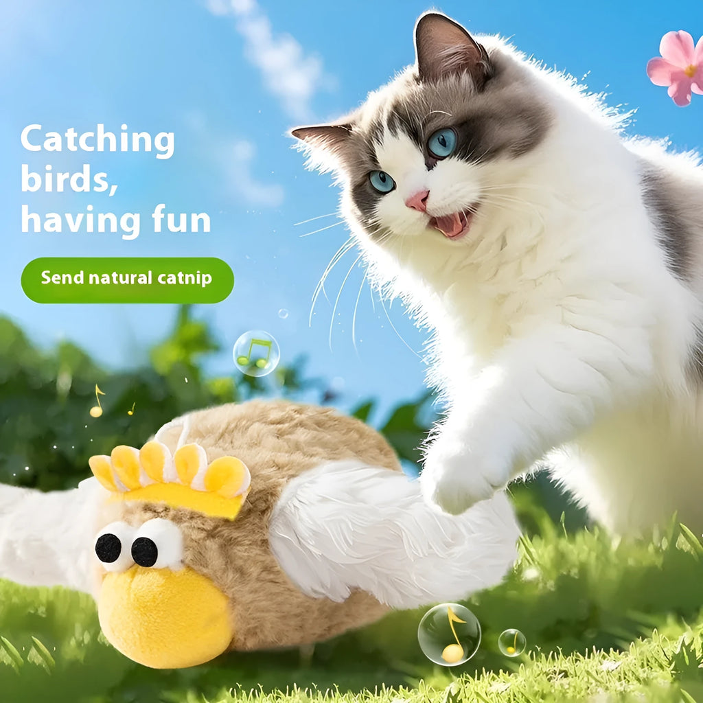 Cat Shaking Kincho electric plush sound toy in Shake Kincho colour with charging cable and catnip