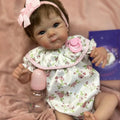 48cm full vinyl reborn doll with cotton body hair planting or full glue hair planting, wearing a cotton outfit with grass and flower print