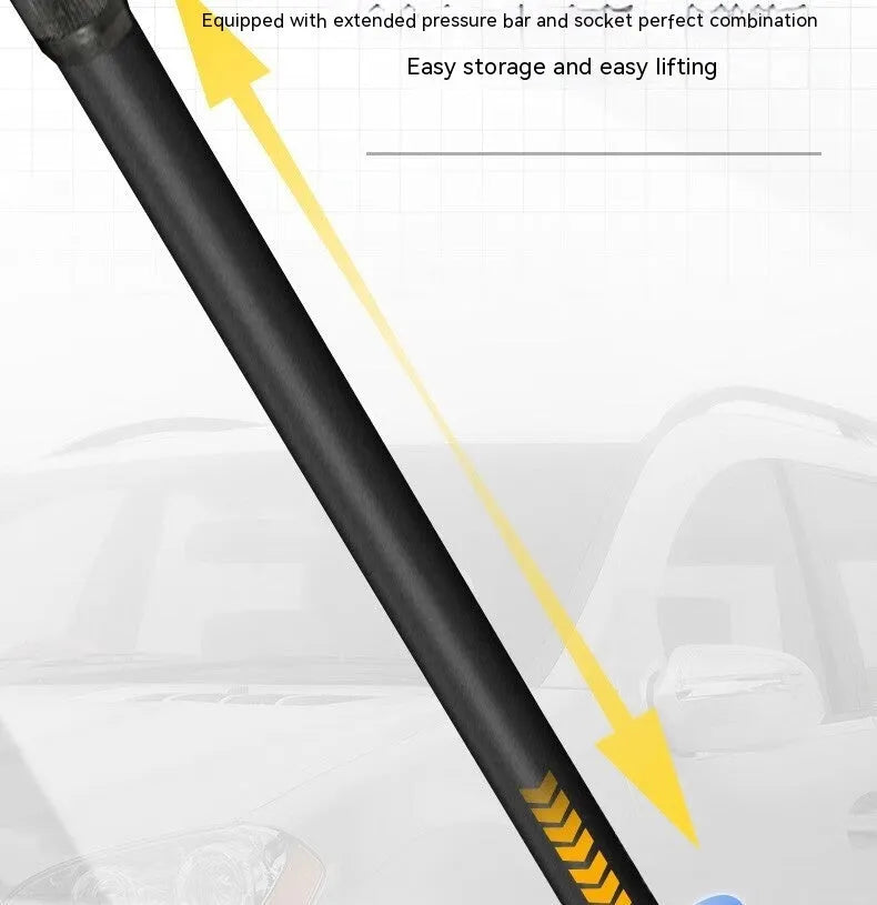 Horizontal hydraulic low car jack with handle for vehicle tyre changes