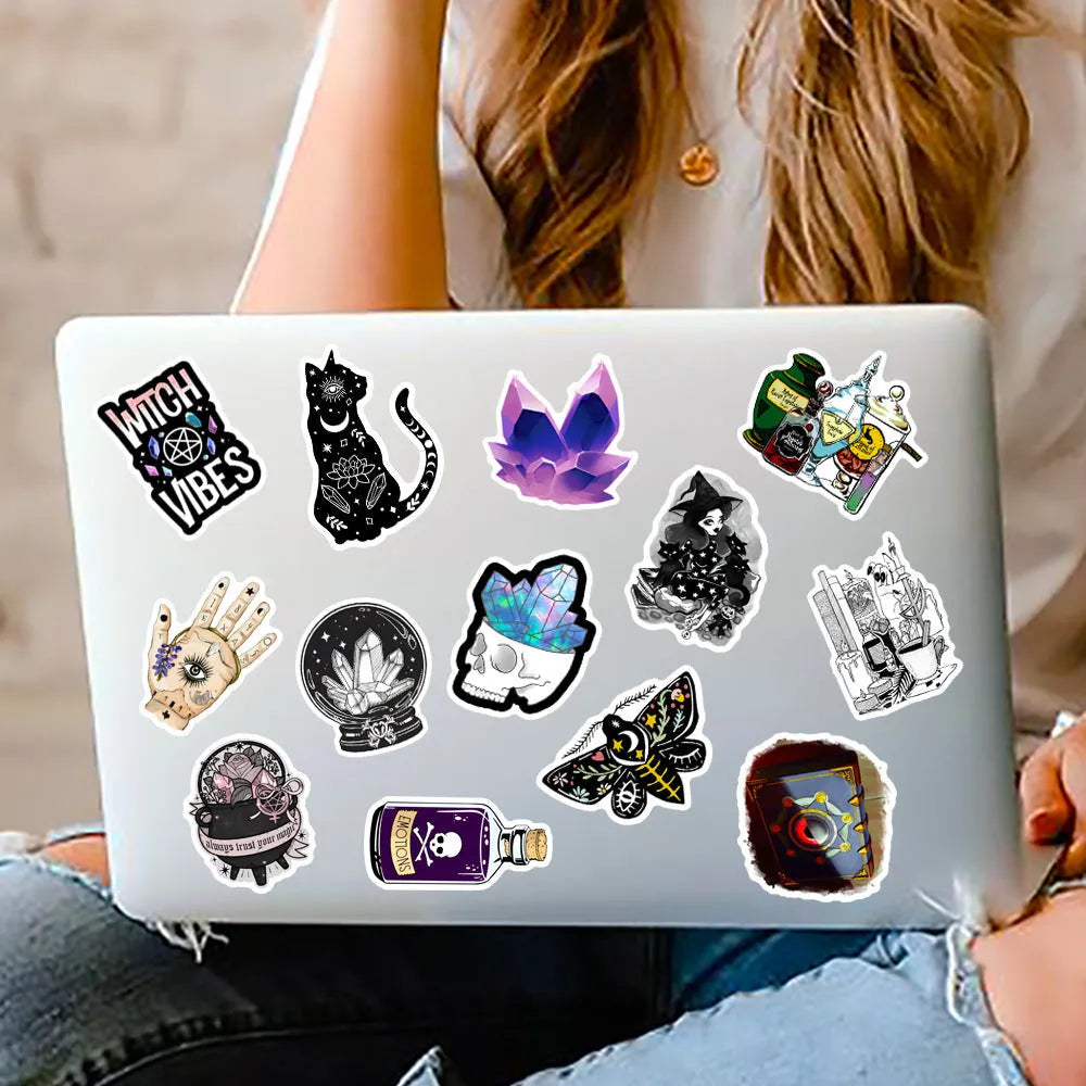 Set of 50 waterproof PVC graffiti stickers in various designs for luggage and smooth surfaces