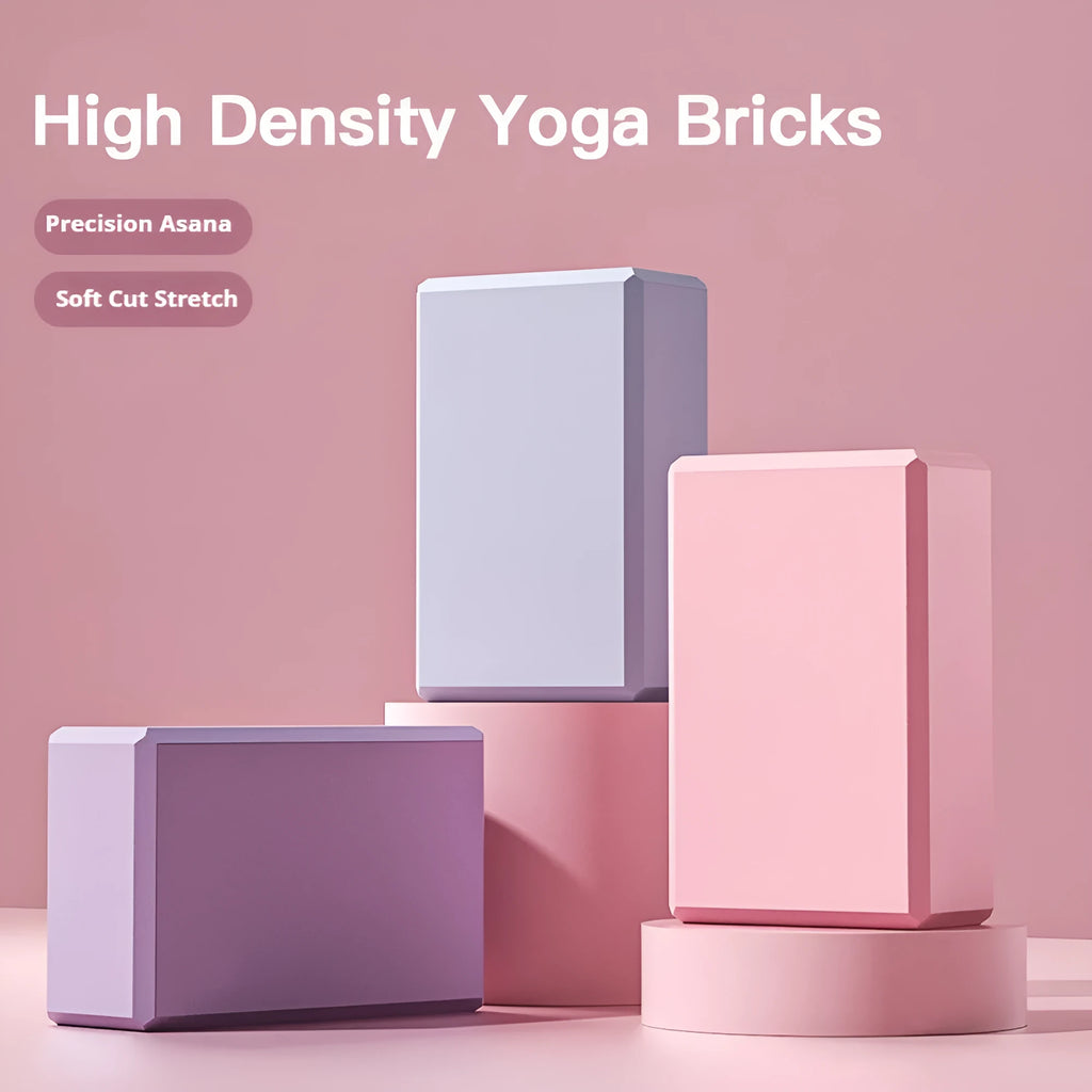Solid colour EVA foam yoga block for gym training and exercise support