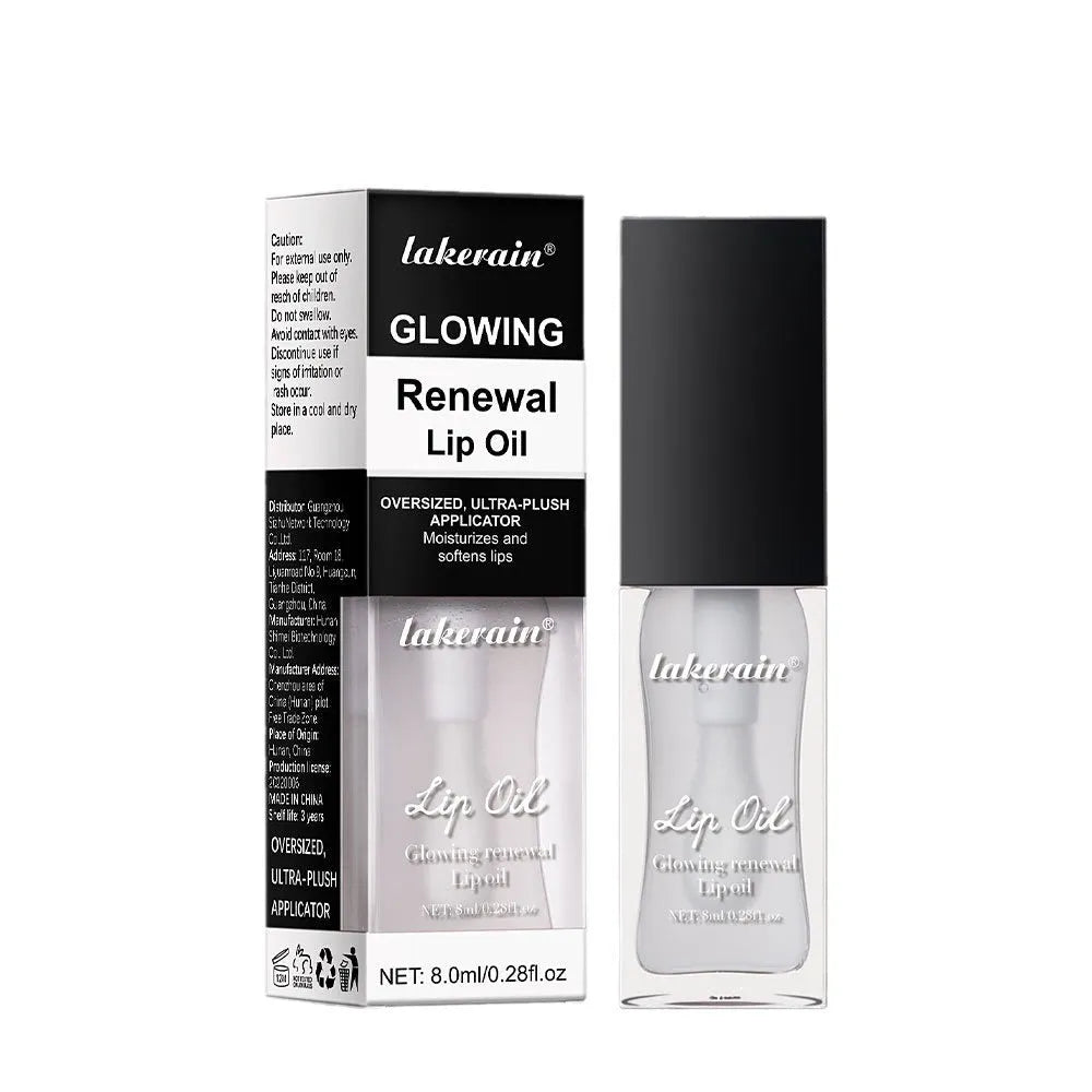 LakeRain lip gloss in 8ml container with seven colour shade options