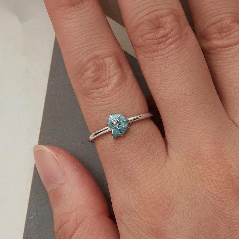 Silver conch open ring for women with electroplated finish in BSR672-E colour