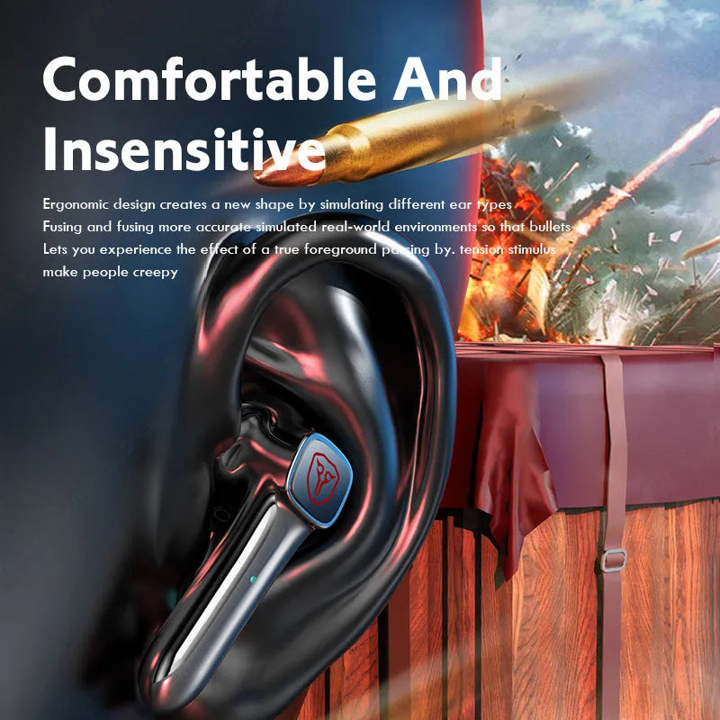M59 style minimalist wireless Bluetooth gaming headset made from black ABS plastic.