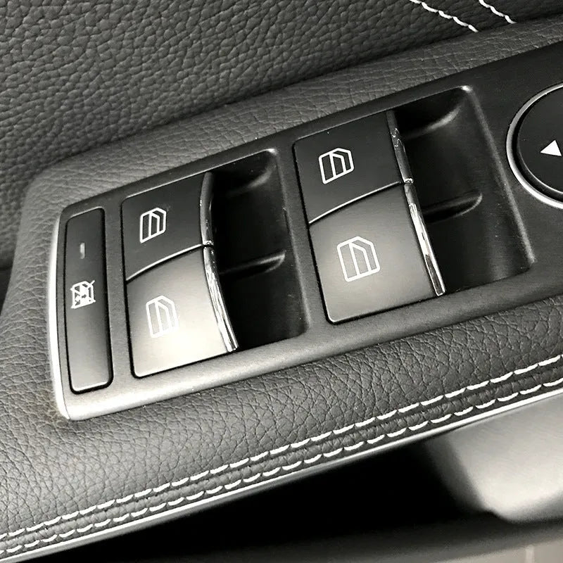 Black glitter decorative sticker for car window lift button modification