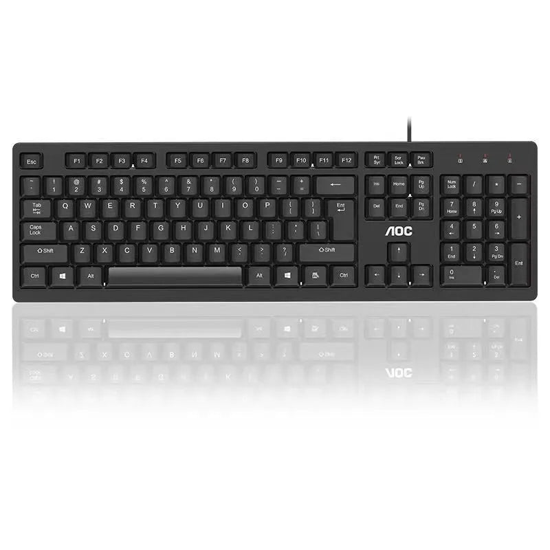Black KM160 USB wired keyboard and mouse set with photoelectric 1000dpi mouse and 1.5m cable