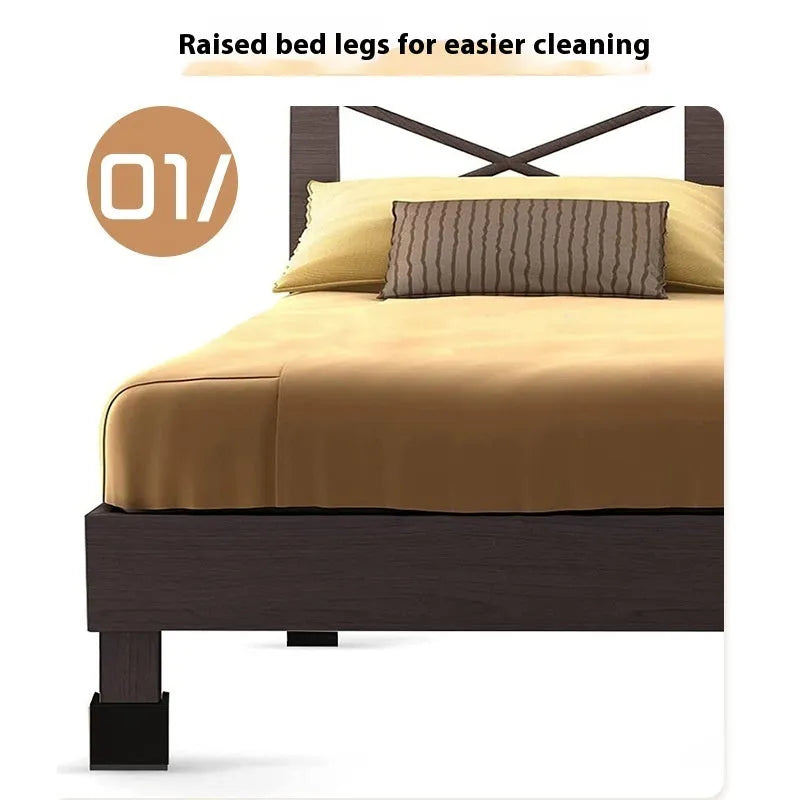 Four black thickened plastic furniture foot mats for raising sofa and bed height