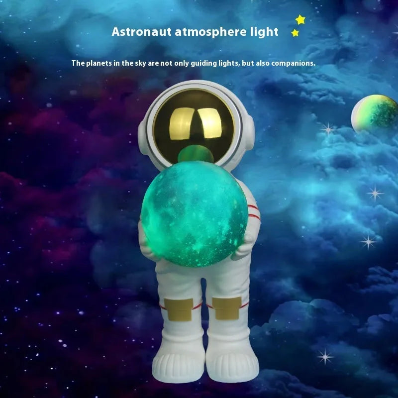 Spaceman starry sky projection lamp showing adjustable lighting patterns and compact design