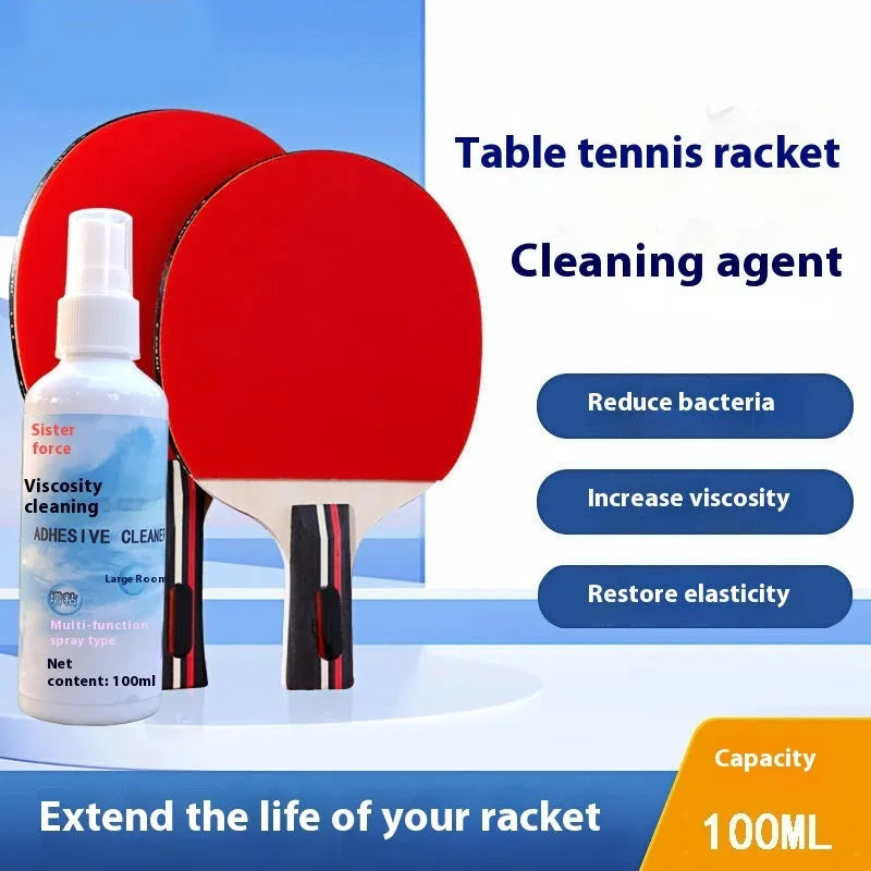 Table tennis racket cleaner 100ml with sponge wipe and grip tape options