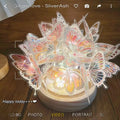 DIY butterfly night lamp kit with glass shade and raw wood base, 12x15cm size