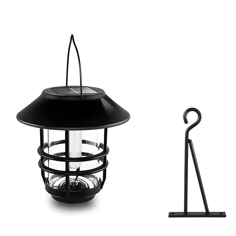 New solar LED outdoor glass wall lamp with flame or warm light option, IP65 rated
