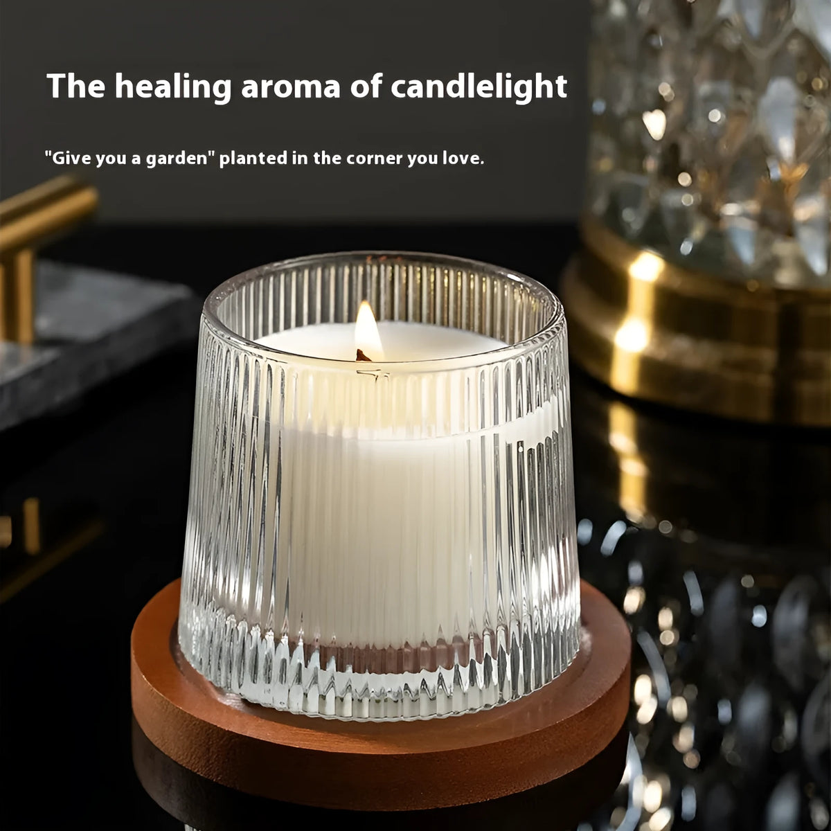 Soy wax aromatherapy candle in rotating cup shape with six scent options