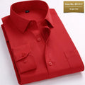 Men's long sleeve flax business shirt in pink diagonal pattern or solid red colour