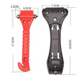 Red two-in-one car emergency hammer with window breaker and seatbelt cutter functions