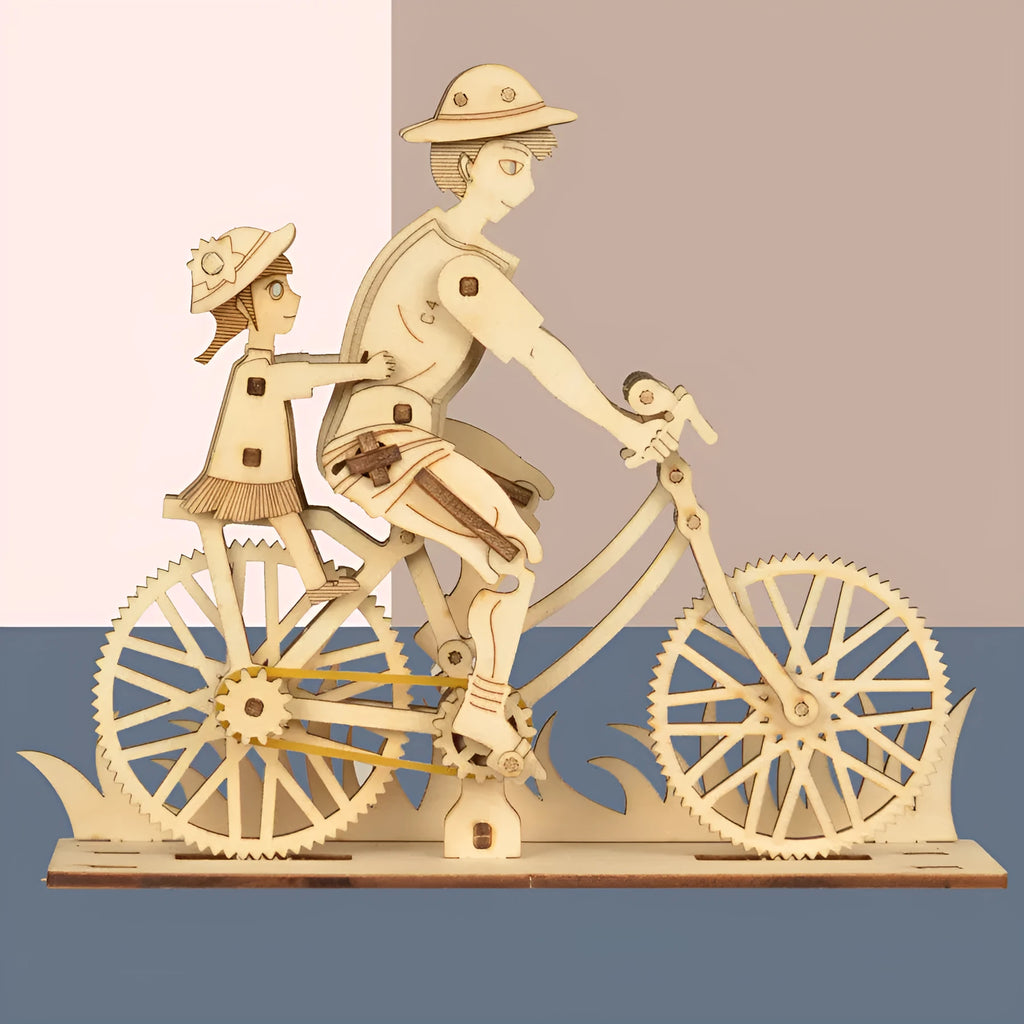 Wooden DIY bicycle model assembly kit, 168 x 65 x 265mm, for teenagers aged 7-14, father and son or father and daughter theme