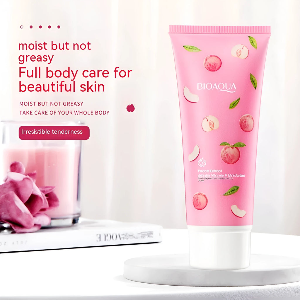 Peach lactic acid bacteria vitamin E body lotion 100g mild moisturising body cream tube for general use