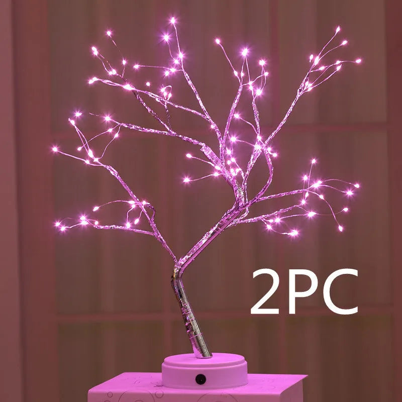 50cm tall touch-controlled LED Christmas tree light with 108 multi-colour lights on plastic and copper wire branches
