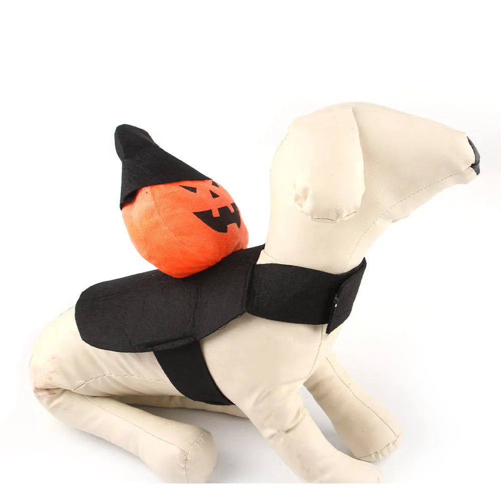 Dog wearing Halloween costume with ghost or pumpkin ghost design in PP cotton fabric