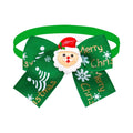 Red and green Christmas pet bow tie with British-style design for dogs and cats