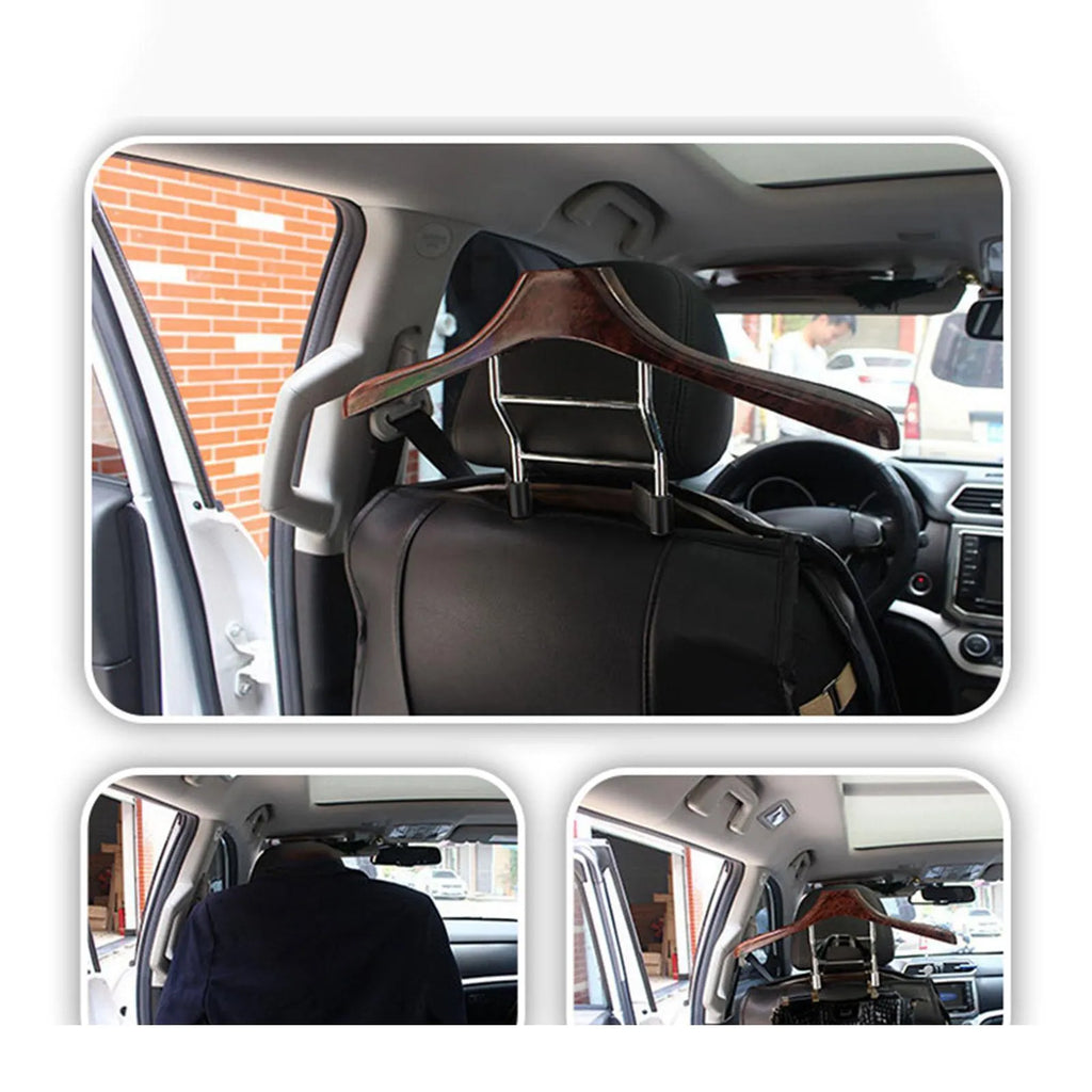 Wood yellow stainless steel car clothes hanger with 46.5cm by 23cm foldable design
