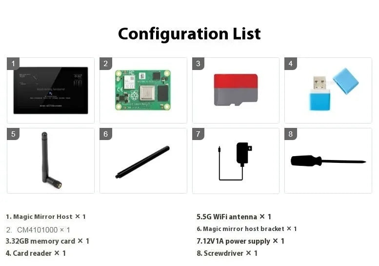 13.3-inch black touch screen display with integrated CM4 board for voice assistant applications.