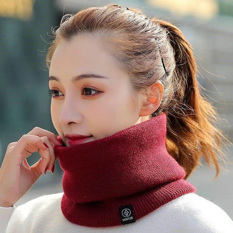 Unisex acrylic cycling scarf in black fleece thick, warm and dustproof for outdoor cycling