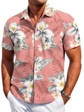 Men's slim fit Hawaiian cardigan short sleeve shirt in various colours