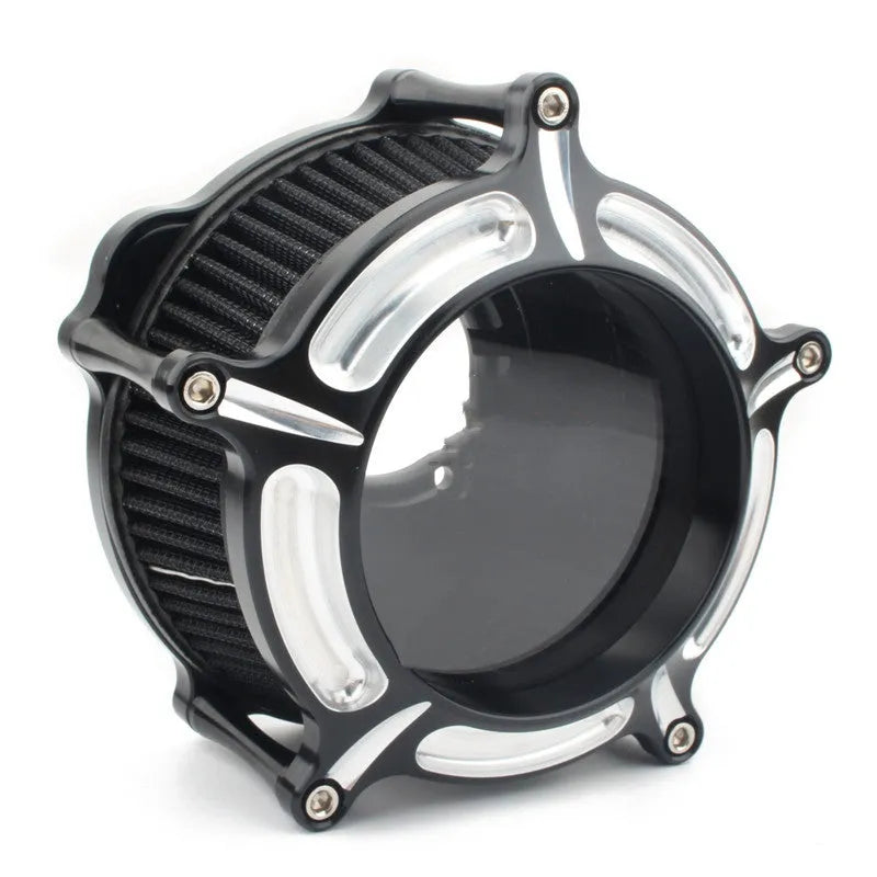 300mm diameter aluminium car air filter housing and cartridge in multiple colour options including electroplated red