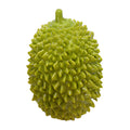 Beige, green and yellow durian-shaped dog chew toy with raised texture for dental cleaning