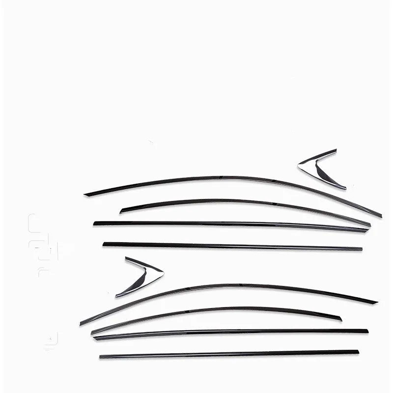 Black titanium stainless steel window trim strip and moulding set