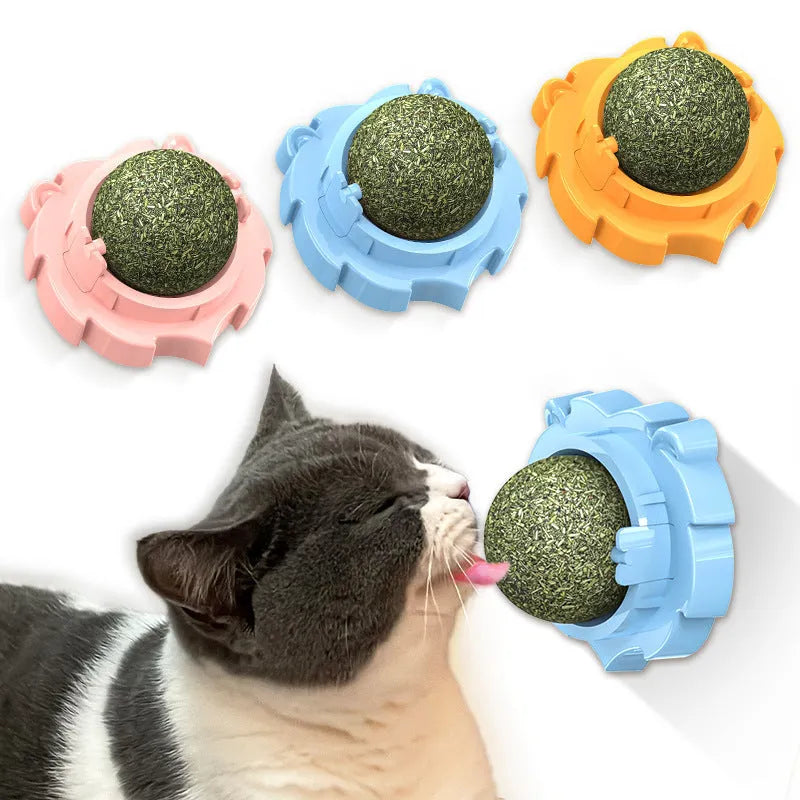 Lion-shaped cat chew toy in blue colour with textured molar design for feline biting