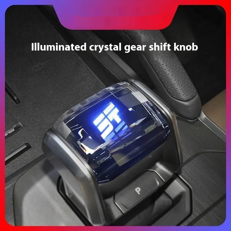 Colourful light changing crystal car gear lever for Chery vehicles