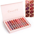 10-pack women's waterproof matte lipstick set with compact packaging and photo-ready colours