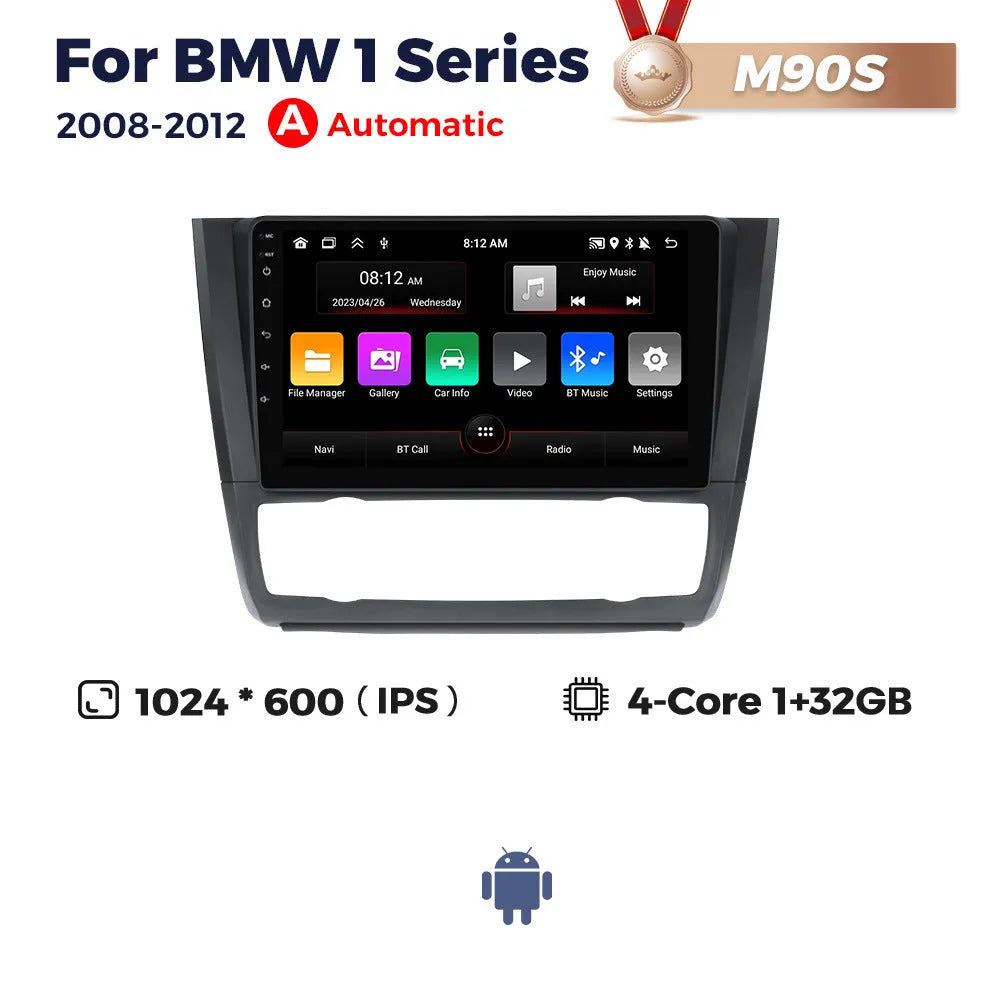 Android 9-inch car head unit touchscreen display for BMW E87 vehicles
