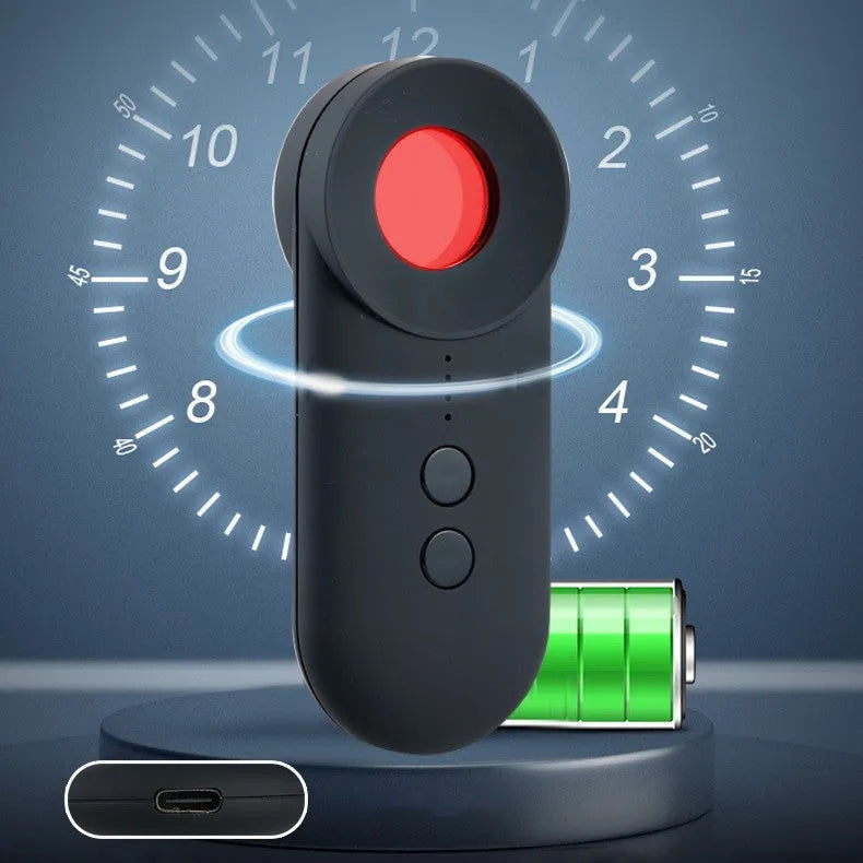 Black handheld GPS and wifi signal detector with micro-USB port on a compact ABS plastic body.