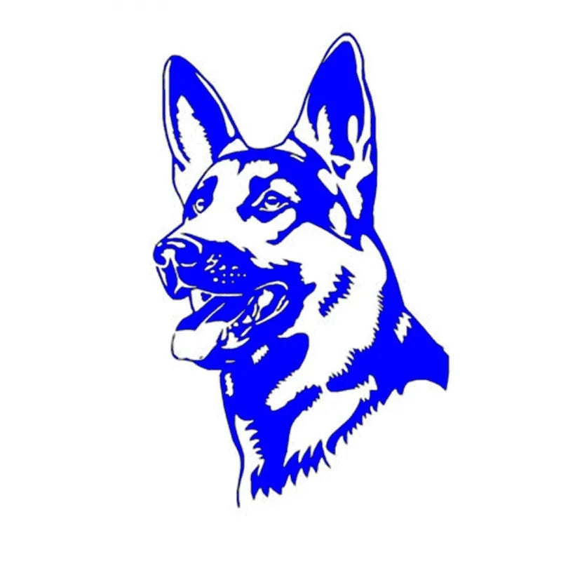 Reflective Alsace Shepherd hunting dog car bumper sticker, 13cm by 8cm