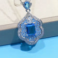 Sea blue geometric copper pendant with aquamarine mirror finish for jewellery making