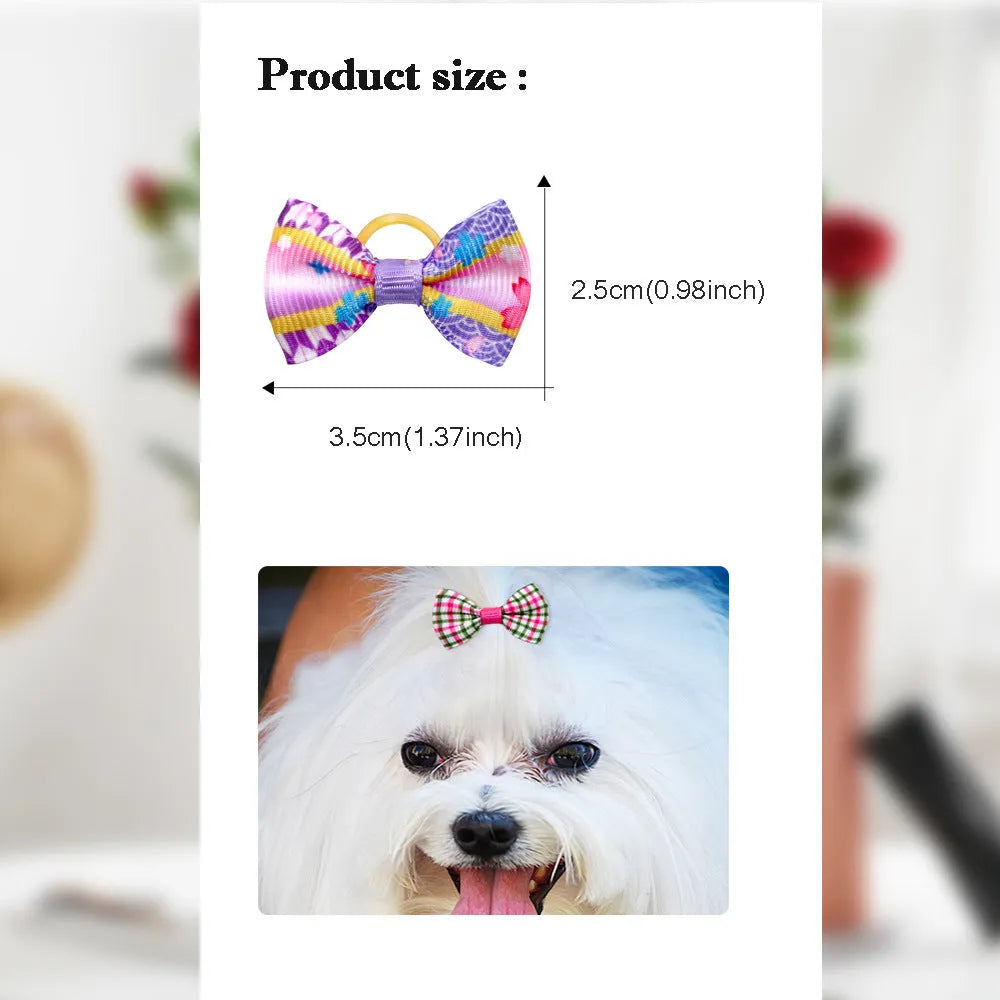 Pet head plaid bow cloth decoration in British style for cats and dogs