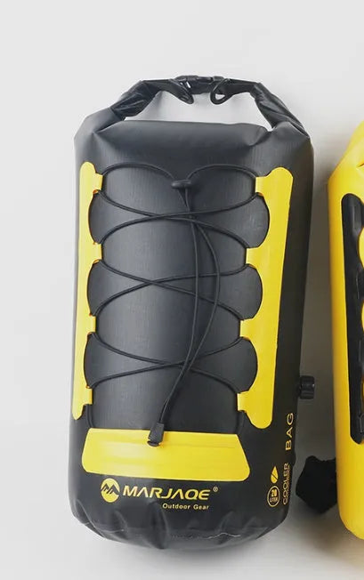 Yellow and black 20L waterproof backpack with dry wet separation for outdoor activities