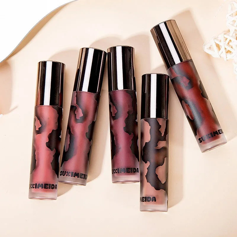 Lava Secret Matte Lip Mud lipstick in five colour shades with white no stain cup technology