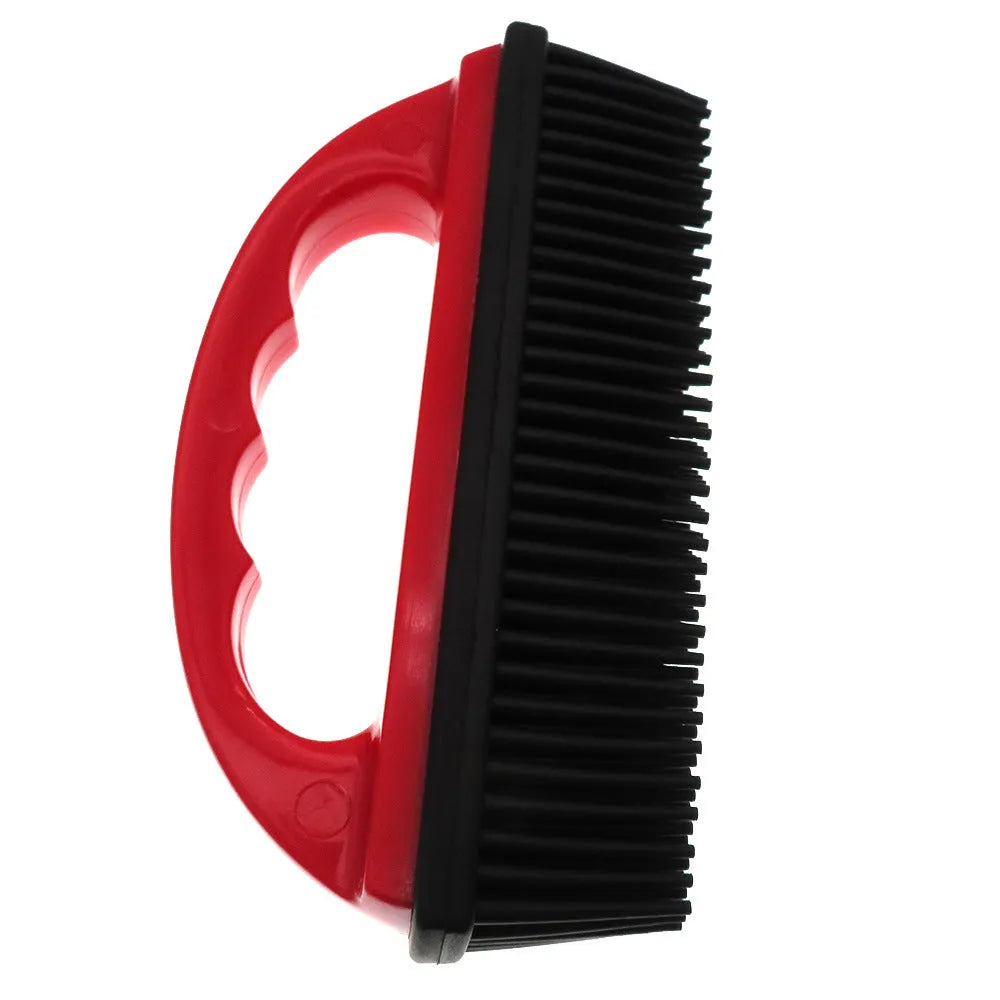 Red pet hair removal brush measuring 160x85mm for grooming cats and dogs and cleaning carpets