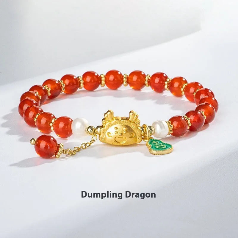 Handmade natural agate crystal bracelet with 8mm diamond-shaped beads in multiple colour options